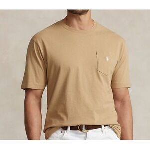 MENS RALPH LAUREN POLO S/S POCKET T-SHIRT~4X‎ TALL~TAN~NWT